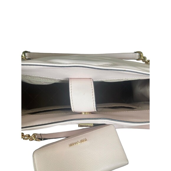MICHAEL KORS Serena Large Shoulder Tote Blush Pink Gold‎ Hardware With Wallet - Picture 5 of 16
